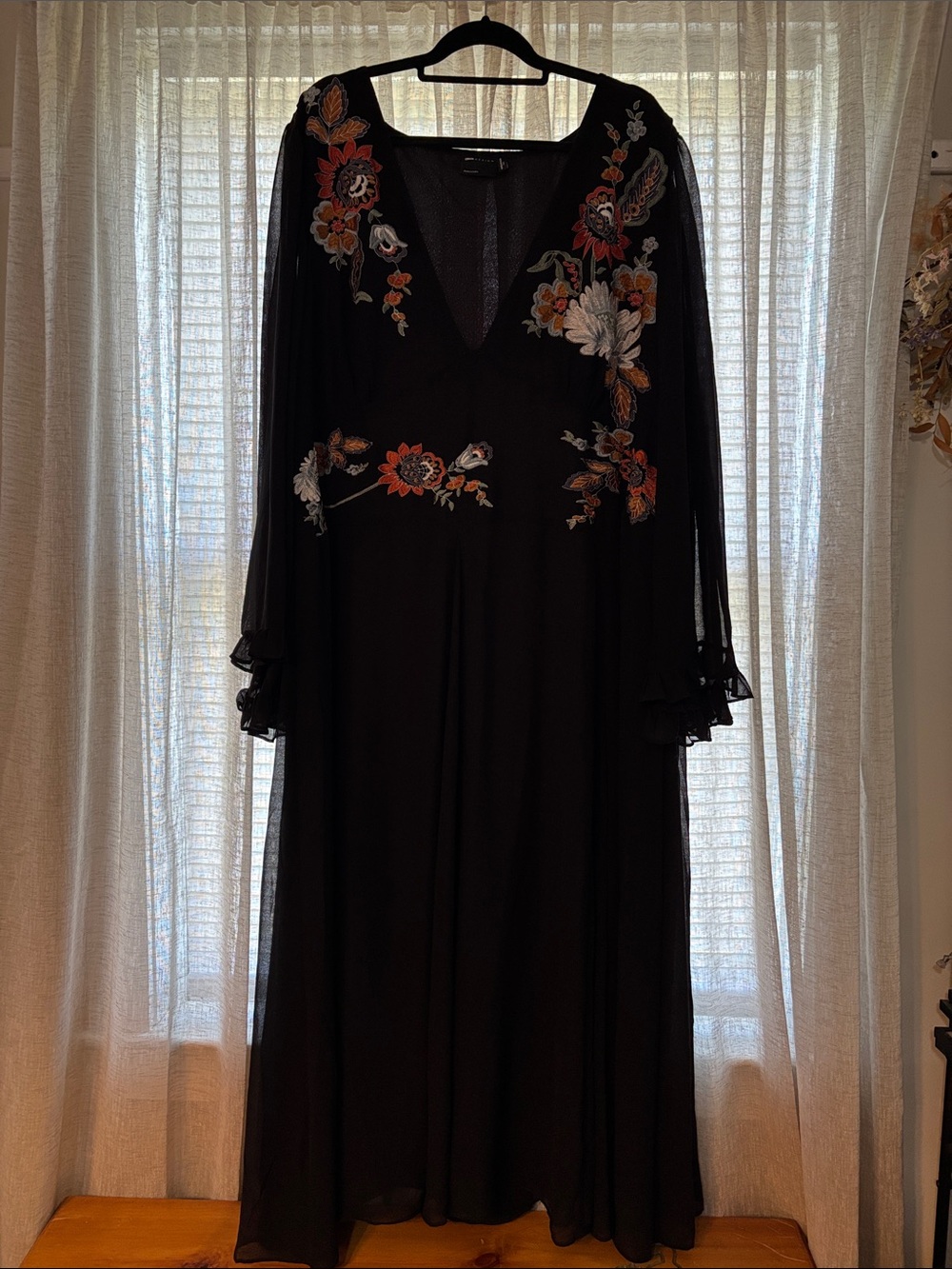 ASOS Curve Flowy Maxi Dress with Floral Embroidery